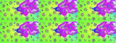 Yeşil renklerde. Taslak dekoratif arka plan, çiçek mandala. Raster illüstrasyonu. Çiçek..