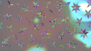 Suluboya tarzında gri renkli çiçekler. Raster illüstrasyonunda çiçek deseni çizimi.