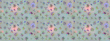 Çizim raster deseni. Güzel kumaş deseni. Çiçek arka planı.