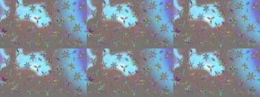 Raster illüstrasyonu. Güzel kumaş deseni. Çiçek desenli çizim. Düz Çiçek Elementleri Tasarımı. Renkli Bahar Teması eskiz kalıbı. Asya tekstil tarzında.