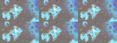 Küçük çiçekte hoş bir çiçek deseni var. Çiçeksel elementlerle süslenmiş zarif raster dokusu. Parlak çiçekli gri renkler üzerine soyut çizim deseni.