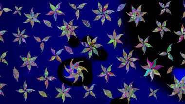 Raster. Güzel suluboya çiçekler, parlak boya çiçek desenli eskiz arka planı..