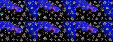 Raster illüstrasyonu. Güzel kumaş deseni. Bahar çiçekli güzel bir çiçek deseni..