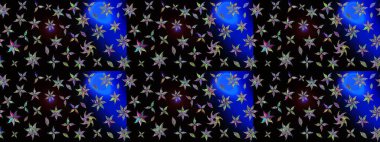 Siyah renklerde. Raster illüstrasyonundaki çiçek desenli çizim. Raster illüstrasyonu. Güzel kumaş deseni.