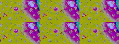 Raster deseni. Yumuşak, yeşil renkli bahar çiçekleri. Raster illüstrasyonu. Patlayan çiçekler soyut yerleştirilmiş.