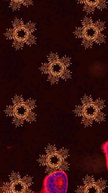 Raster illüstrasyonu. Noel siyahı, kahverengi ve kırmızılar. Sihirli siyah, kahverengi ve kırmızı tatil soyut arka plan yıldız ve düşen kar taneleri.