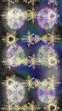 Güzel tasarım. Noel için tatil tasarımı, yeni yıl moda baskıları. Kar taneleri. Kar tanelerinin soyut arkaplanlı Noel arkaplanı. Raster illüstrasyonu.