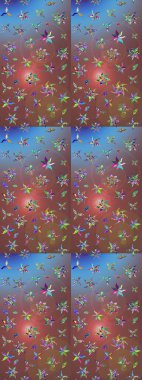 Çizim çiçek deseni duvar kâğıdı olarak kullanılabilir. Raster illüstrasyonu. Kahverengi renkte çiçekler.