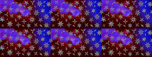 Raster illüstrasyonu. Suluboya çiçekli çiçek deseni. Kahverengi renkli güzel tekstil.