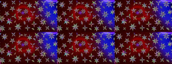 Raster illüstrasyonundaki çiçek desenli çizim. Kahverengi renkte çiçekler.