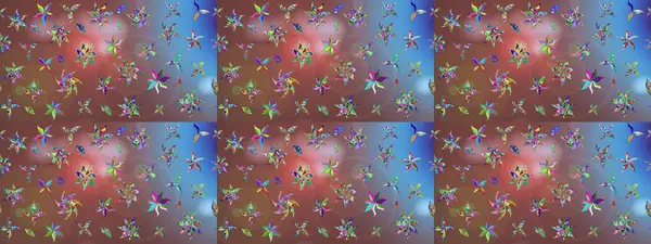 Tekstil için suluboya eskiz deseni. Şirin çiçekli, desenli, kahverengi renkli bir eskiz deseni. El çizimi çiçek çizimi deseni (fayans)).