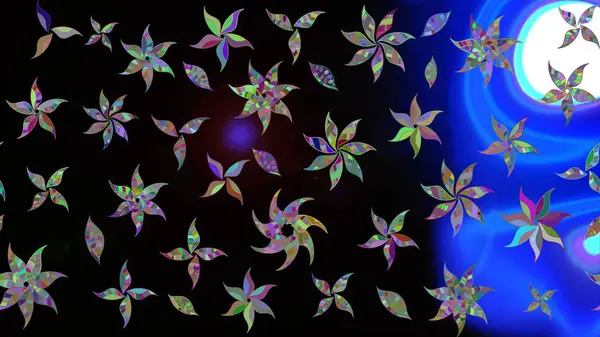 Siyah çiçekli bahar çiçekleri. Küçük çiçekte güzel bir desen. Küçük renkli çiçekler. Moda baskıları için zarif bir şablon. Motley illüstrasyonu.