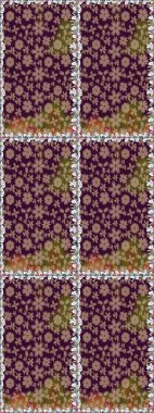 Çiçekli karalama şeklinde Raster çiçek deseni. Yumuşak, bahar çiçekli arka plan. Kahverengi renkte çiçekler.