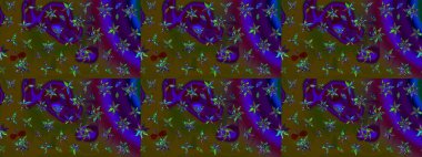 Çizim kalıbı. Organik motif arka planı. Ultraviyole kumaş deseni. Raster illüstrasyonu.