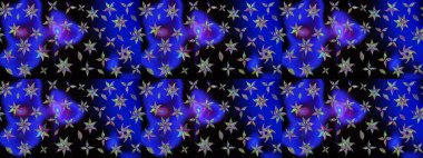 Arkaplan dokusu, duvar kağıdı, mavi renkli çiçek teması. Soyut etnik raster çizim kalıbı. Kabile sanatı boho baskısı, klasik çiçek arkaplanı.