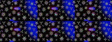 Raster Çiçek İllüstrasyonu 'nun şirin tekstili. Siyah renkli etnik çiçeklerle zarif eskiz deseni.