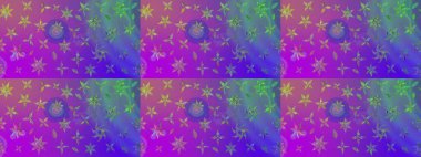 Küçük çiçekteki sevimli çiçek deseni. Varicoloet raster çizimi. Birçok menekşe soyut çiçekli tropikal çizim deseni.