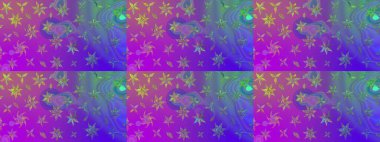 Mor renklere karalamalar çizilmiş çiçek deseni. Raster illüstrasyonu.