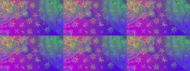 Raster illüstrasyonu. Mor renklerde. Güzel kumaş deseni. Raster illüstrasyonunda çiçek deseni çizimi.