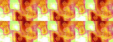 Turuncu, sarı ve pembe renkli vadi çiçekleri. Çiçeksel çizim kalıbının çizimi.