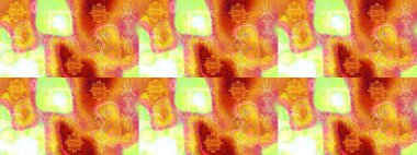 Turuncu, sarı ve pembe renkli vadi çiçekleri. Çiçeksel çizim kalıbının çizimi.