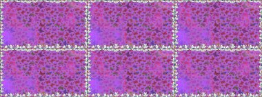 Renkli Kelebeklerle Bahar Arkaplanı. Kart, Davetiye ve Yazdırma için Şirin Kadınsı Desen. Güzel Kelebek Siluetleriyle Moda Dekorasyonu. Menekşe ve mor renkler üzerine Raster Arkaplanı.