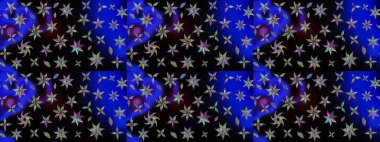 Moda baskıları için zarif bir şablon. Parlak renkli çiçekli ve siyah yapraklı harika bir çiçek deseni. Halk tarzı. Modern çiçek arkaplanı.