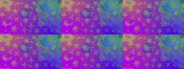 Küçük çiçekteki sevimli çiçek deseni. Varicoloet raster çizimi. Birçok menekşe soyut çiçekli tropikal çizim deseni.