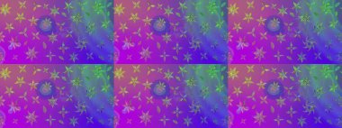 Şirin çiçekler. Raster Moda kumaş deseni. Çizgi çizimi deseni.