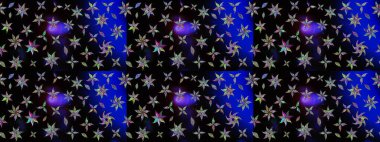 Siyah renkli çiçek desenli eskiz. Suluboya tarzında siyah renkte çiçekler.