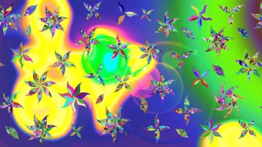 Kabile sanatı boho baskısı, klasik çiçek arkaplanı. Arkaplan dokusu, duvar kağıdı, yeşil renkli çiçek teması. Soyut etnik raster çizim kalıbı.