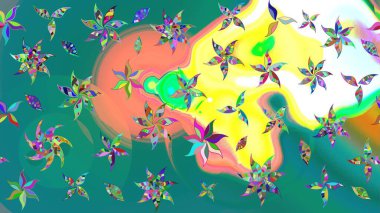 Moda baskıları için zarif bir şablon. Motley illüstrasyonu. Küçük çiçekte güzel bir desen. Robot resim. Çiçekli yaz çiçekleri. Küçük renkli çiçekler..