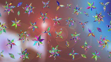 Nazik, sevimli çiçek arkaplanı. Kahverengi renkli çiçekler. Raster çiçek desenli ve çiçekli..