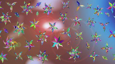 Hediye ambalaj kağıdı, tebrik kartları, posterler ve pankart tasarımı. Raster düz çiçek çizim deseni. Kahverengi renkte çiçekler.