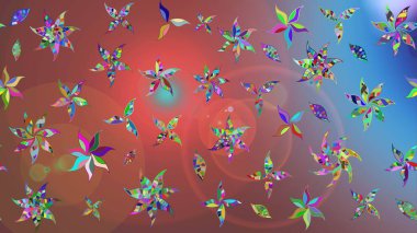 Moda baskısı, albüm, ambalaj kağıdı ve duvar kağıdı için zarif dekoratif süslemeler. Raster illüstrasyonu. Küçük çiçekli basit bir çiçek çizimi. Kahverengi renkte şirin çiçekler..