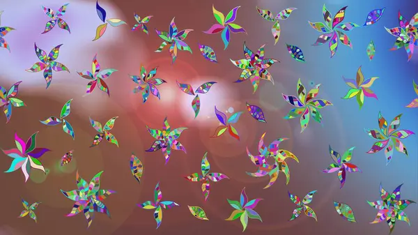 Güzel kumaş deseni. Raster Illustrasyon 'daki Çiçek Deseni' nin son moda çizimi. Renkli Yaz Temalı eskiz kalıbı. Düz Çiçek Elementleri Tasarımı.