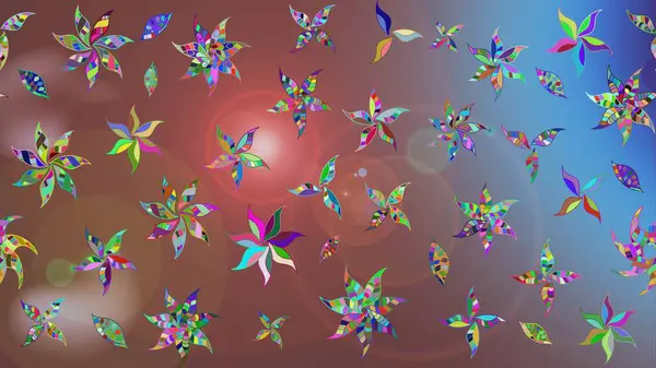 Tatil havası. Bahar mevsimi. Kahverengi renkli çiçekler. Raster güzel bir çiçek deseni çizmiş. Nazik romantik baskı.