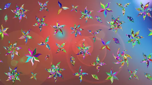 Moda baskısı, albüm, ambalaj kağıdı ve duvar kağıdı için zarif dekoratif süslemeler. Raster illüstrasyonu. Küçük çiçekli basit bir çiçek çizimi. Kahverengi renkte şirin çiçekler..