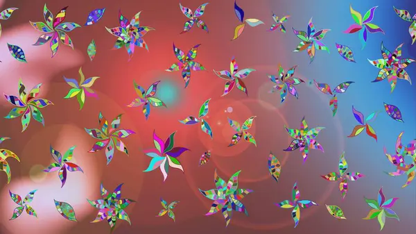 Sevimli çiçek raster deseni. Renkli Yaz Temalı eskiz kalıbı. Düz Çiçek Elementleri Tasarımı. Modaya uygun kumaş deseni.