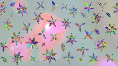 Raster hisseleri. Suluboya, elle çizilmiş. Eskiz arkaplan modeli. Gri üzerine çiçekler.