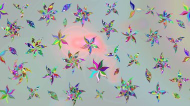 Raster illüstrasyonu. Şatafatlı bahar bahçesi dokusu. Gri renkli çiçek çizimi. Gri renkli çiçekler. Çiçek deseni.