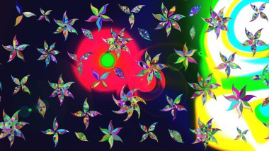 El çizimi, soyut ve süslü elementler. Klasik çiçekler. Suluboya resim taklit Raster çizimi. Gri renkler. Yaz çiçekleri teması.