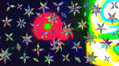 El çizimi, soyut ve süslü elementler. Klasik çiçekler. Suluboya resim taklit Raster çizimi. Gri renkler. Yaz çiçekleri teması.