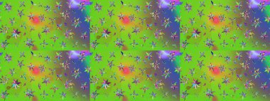 Taslak dekoratif arka plan, çiçek mandala. Yeşil renklerde. Raster illüstrasyonu. Çiçek..