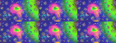 Tropik çiçekler. Mavi renkli çiçekler. Gömlek çizimi Arkaplan Deseni.