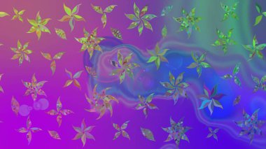 Menekşe rengi yapraklı yabani çiçekler. Suluboya, elle çizilmiş. Raster illüstrasyonu. Taslak arkaplan deseni.