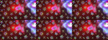 Raster Illustrasyon 'daki Çiçek Deseni' nin son moda çizimi. Güzel kumaş deseni. Renkli Yaz Temalı eskiz kalıbı. Düz Çiçek Elementleri Tasarımı.