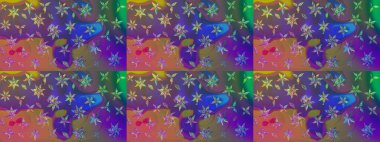 Mor renkli çiçekler. Raster düz çiçek çizim deseni. Tasarım hediye paketi, tebrik kartları, posterler ve afiş tasarımı.