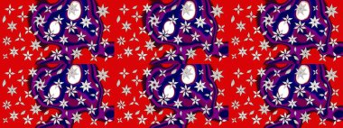 Raster çiçek desenleri çiziyor. Vadinin çiçekleri kırmızı renklerde.