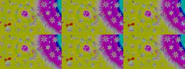 Suluboya etkisi. Organik elementler. Raster deseni. Botanik çizim deseni.